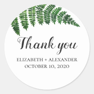 Sticker Rond Merci à la faveur du mariage du jardin. Ferme vert