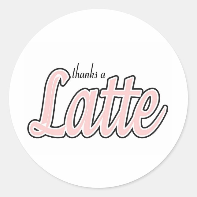 Sticker Rond Merci à Latte (Devant)