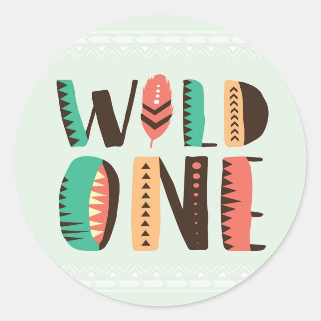 Sticker Rond Merci africain amérindien (Devant)