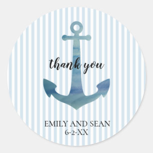 Sticker Rond Merci Ancre nautique