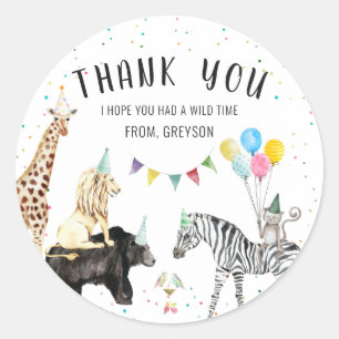 Sticker Rond Merci animal moderne simple partie