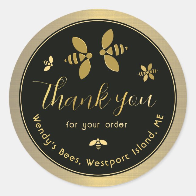 Sticker Rond Merci Apiaire personnalisé pour votre commande Pet (Devant)