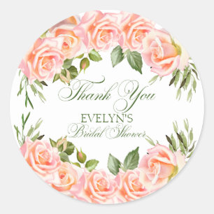 Sticker Rond Merci Aquarelle Jardin Floral Fête des mariées
