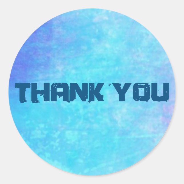 Sticker Rond Merci Aquarelles Abstraites doux (Devant)