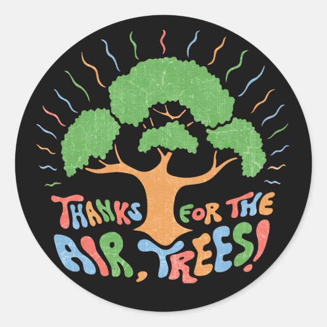 Sticker Rond Merci, Arbres ! (Devant)