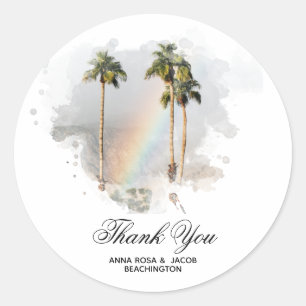 STICKER ROND *~* MERCI ARC-EN-CIEL TROPICAL EXOTIQUE AR11