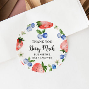 Sticker Rond Merci aux bleuets et aux fraises
