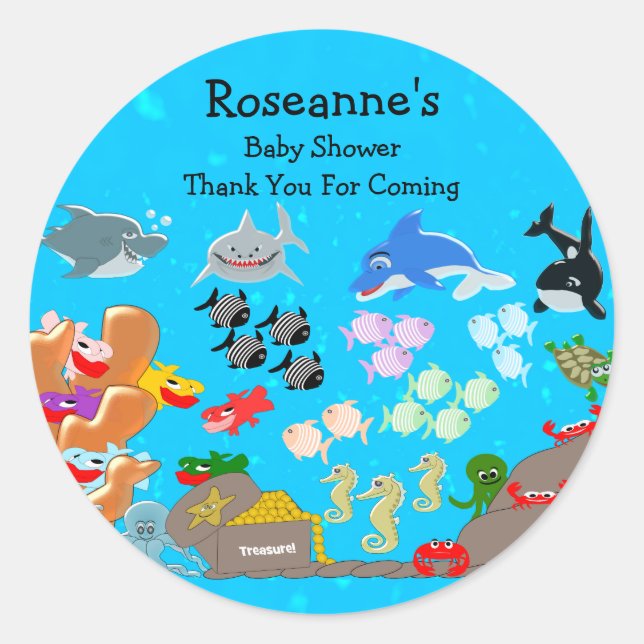 Sticker Rond Merci baby shower (Devant)