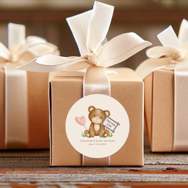 Sticker Rond Merci Baby shower d'attente rapide (Créateur téléchargé)