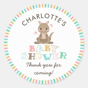 Sticker Rond Merci Baby shower de Kangaroo