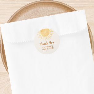 Sticker Rond Merci Baby shower solaire