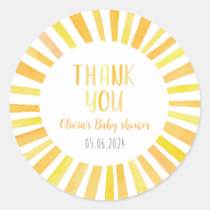 Sticker Rond Merci Baby shower solaire