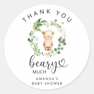 Sticker Rond Merci beary beaucoup
