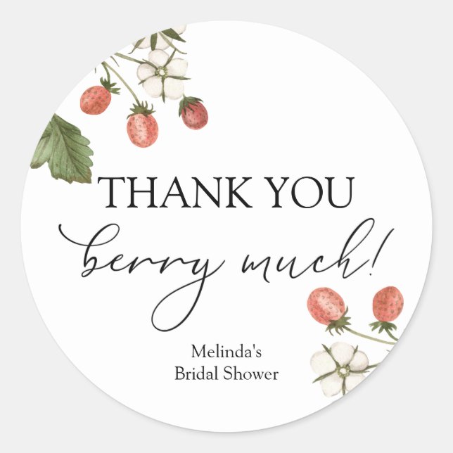 Sticker Rond Merci beaucoup Berry (Devant)