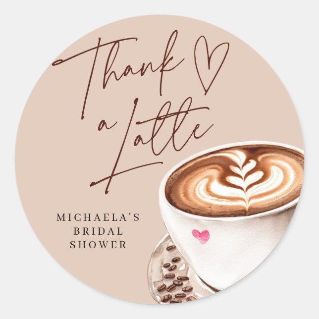 Sticker Rond Merci Beaucoup Mariage Café Moderne (Devant)