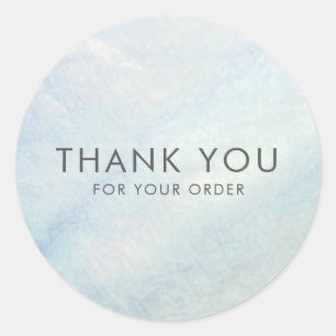 Sticker Rond Merci bleu clair coquille mère Pearl