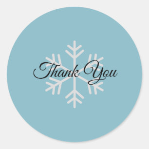 Sticker Rond Merci Blue Pastel Minimaliste Professionnel