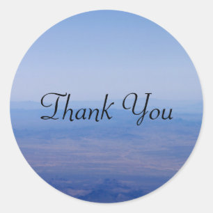 Sticker Rond Merci Blue Sky