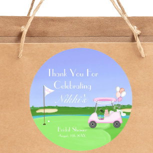 Sticker Rond Merci Bridal Golf Bridal Shower Brunch 
