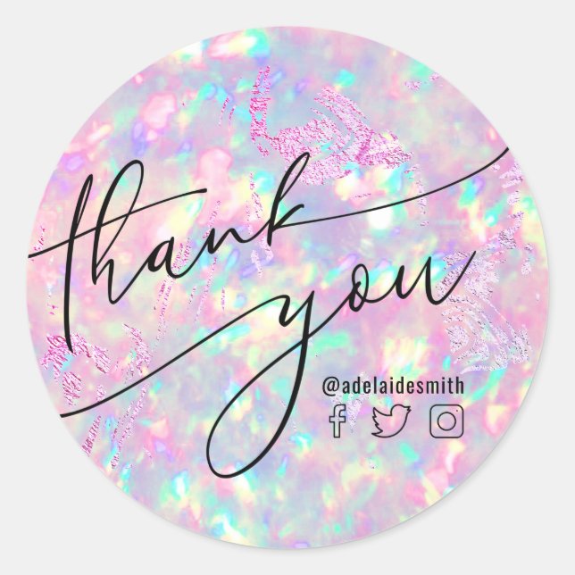 Sticker Rond merci brillant opal classique collant rond (Devant)