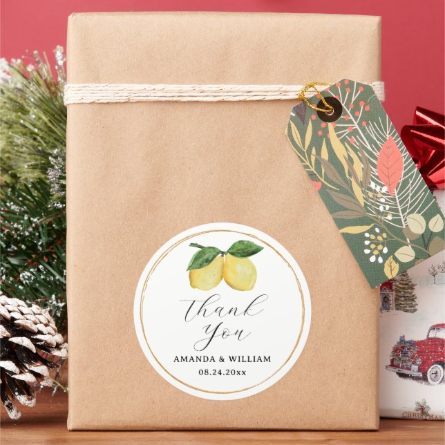 Sticker Rond Merci citron (vacances)