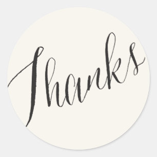 Sticker Rond Merci Classic Script grec clé Mariage géométrique