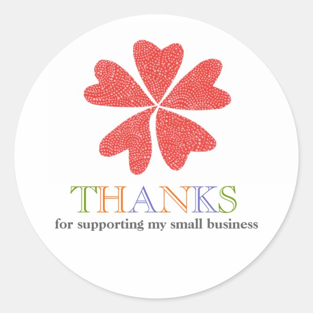 Sticker Rond Merci Client Pour Petites Entreprises (Devant)