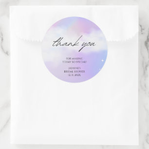 Sticker Rond Merci Cloud 9 Pastel Gradient Fête des mariées