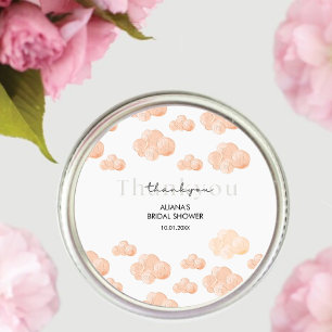 Sticker Rond Merci Cloud 9 Pastel Minimal Bridal Shower