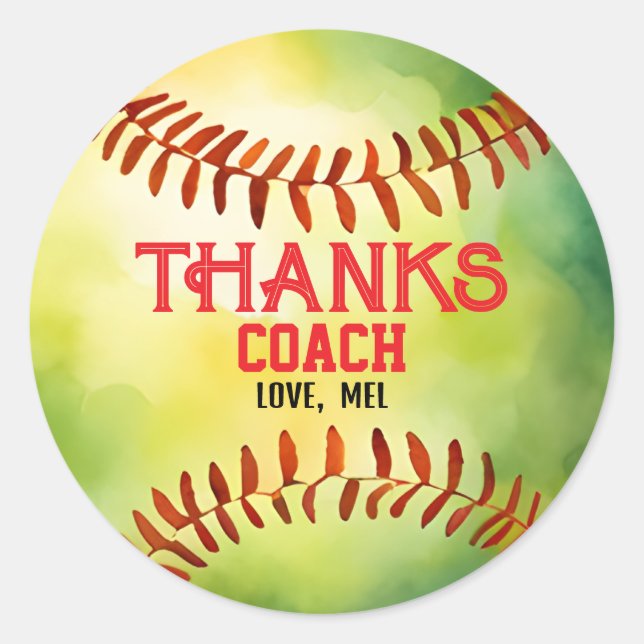 Sticker Rond Merci Coach de (Devant)