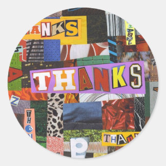 Sticker Rond Merci collage