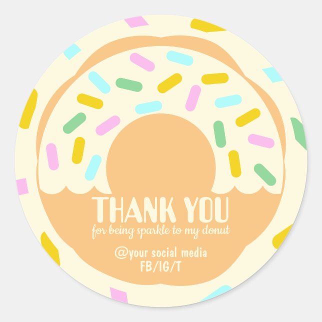 Sticker Rond Merci Cookies Doughnut boulangerie (Devant)