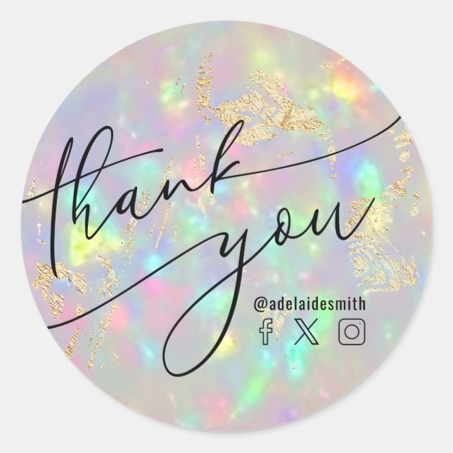 Sticker Rond merci cristal opal (Devant)