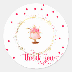 Sticker Rond Merci Cupcake