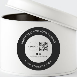 Sticker Rond Merci Custom Company Logo QR Code Social Media