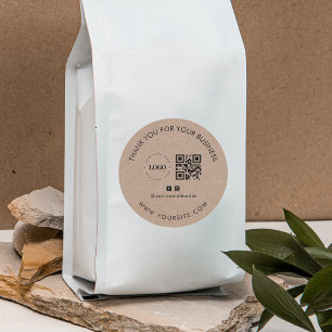 Sticker Rond Merci Custom Company Logo QR Code Social Media