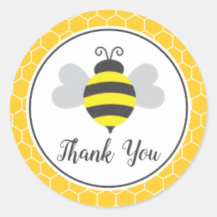 Sticker Rond Merci d'abeille et d'abeille