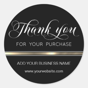 Sticker Rond Merci d'affaires Black Gold