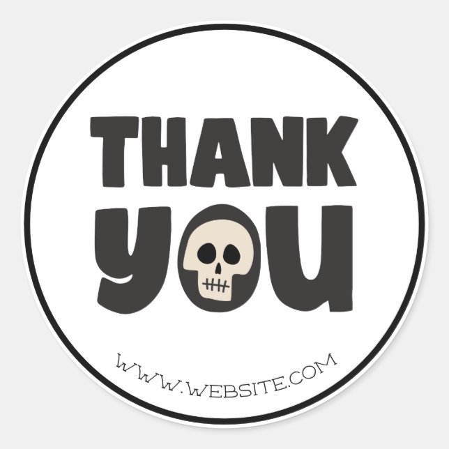 Sticker Rond Merci d'affaires Halloween customisé (Devant)