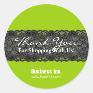 Sticker Rond Merci d'affaires Lace Green