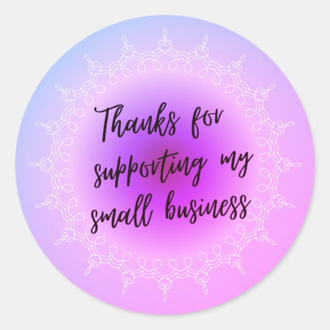 Sticker Rond Merci D'Aider Ma Petite Entreprise. (Devant)