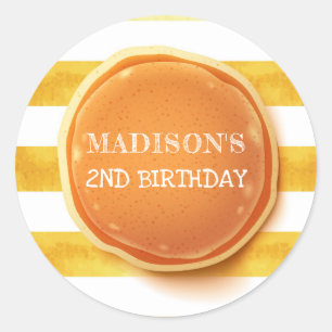 Sticker Rond Merci d'anniversaire de crêpe et de pyjamas