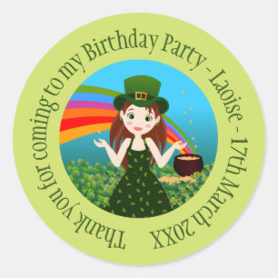 Sticker Rond Merci d'anniversaire de Saint Patrick