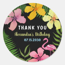 Merci d'anniversaire Flamant Tropical