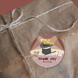 Sticker Rond Merci d'anniversaire magique de la part de Nom