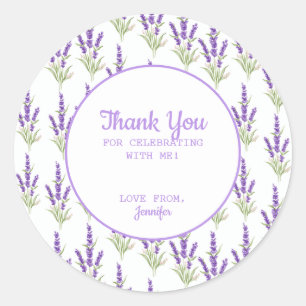 Sticker Rond Merci d'Anniversaire Violet Lavande