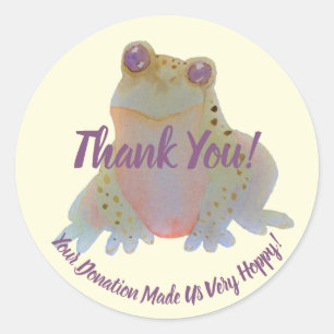 Sticker Rond Merci d'aquarelle de grenouille-Hoppy