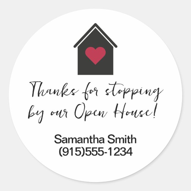 Sticker Rond Merci d'arrêter par Open House Real Estate (Devant)