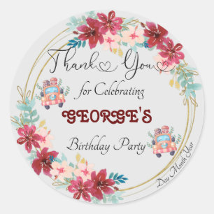Sticker Rond Merci d'avoir célébré la fête d'anniversaire
