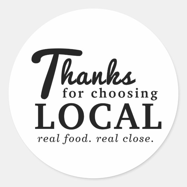 Sticker Rond Merci d'avoir choisi le marché des fermiers alimen (Devant)